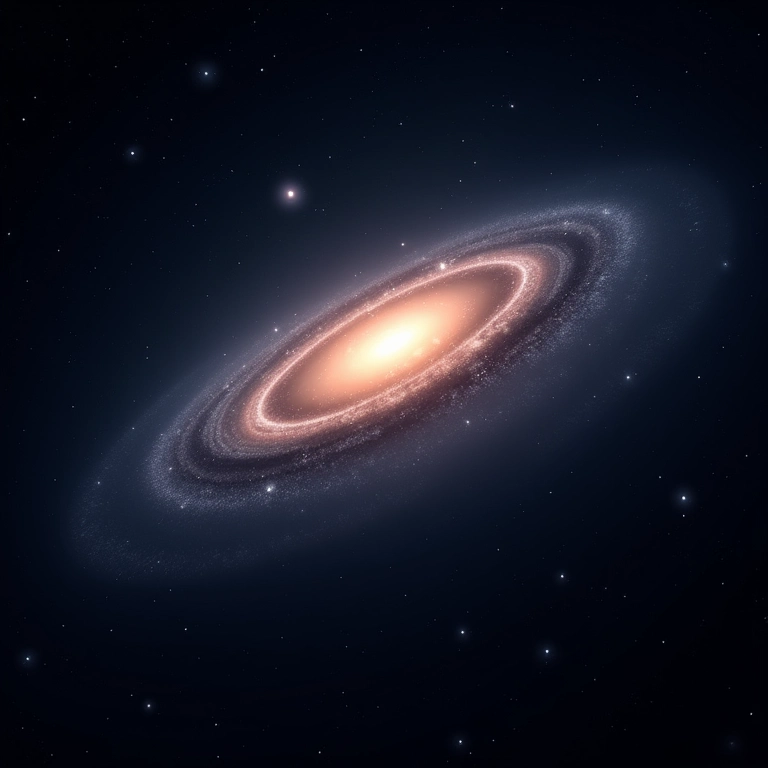 Galáxia elíptica com formas suaves e estrelas antigas.