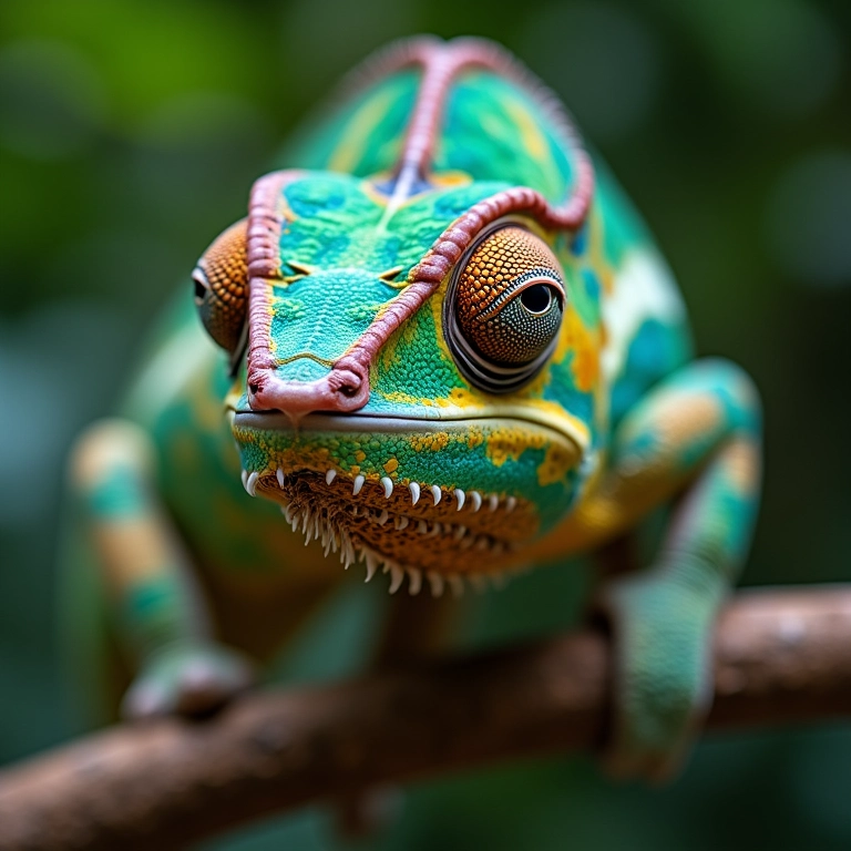 Gama limitada de cores do camaleão.