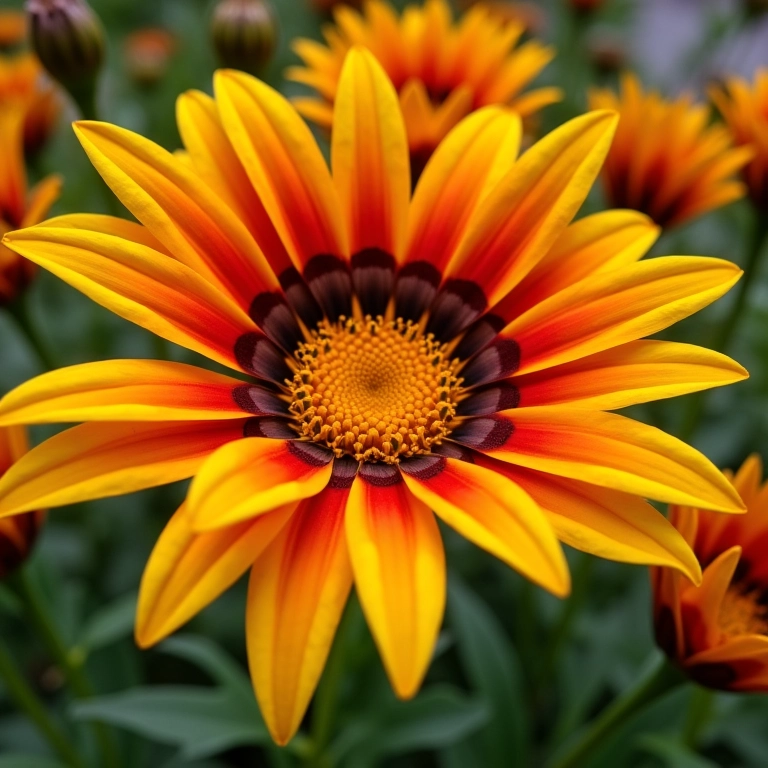 Gazânias com cores vibrantes resistindo ao calor.