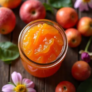Geleia caseira de frutas frescas em pote de vidro.