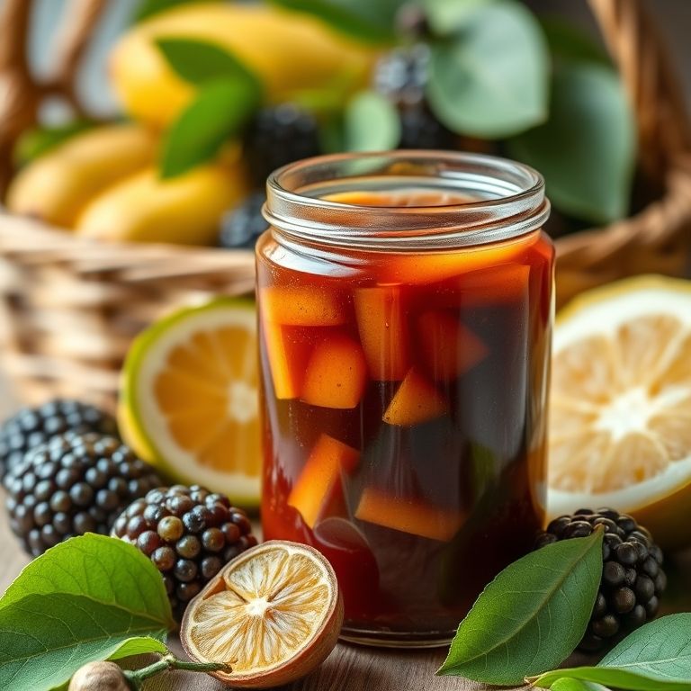 Geleia de jabuticaba com gengibre em pote de vidro.