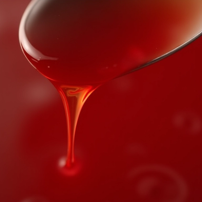 Geleia escorrendo de uma colher, mostrando o ponto certo e a textura ideal.