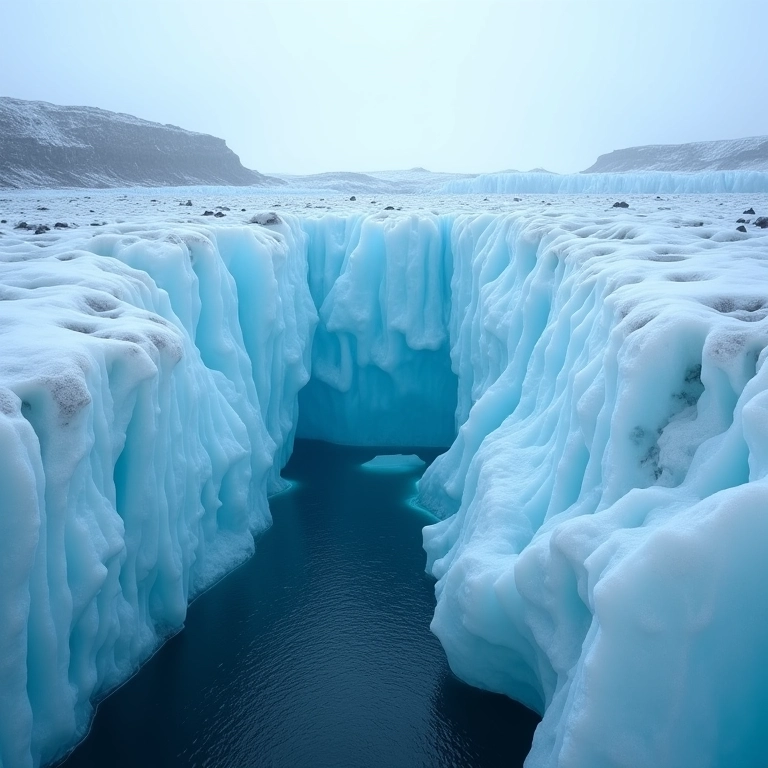 Geleira derretendo na Groenlândia mostrando o impacto do aquecimento global.