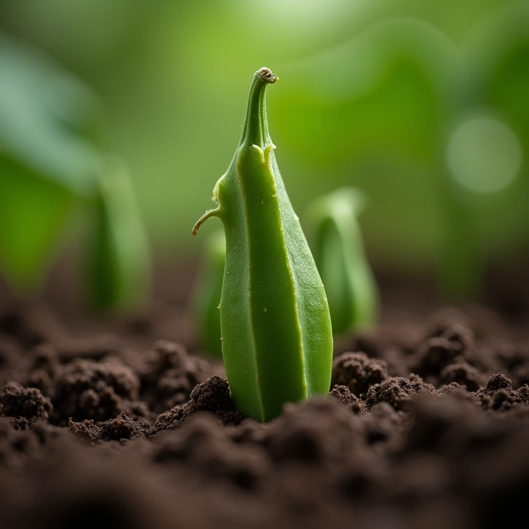 Germinação das sementes de quiabo.