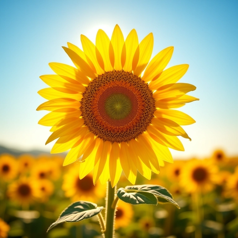 Girassol gigante irradiando alegria no jardim.