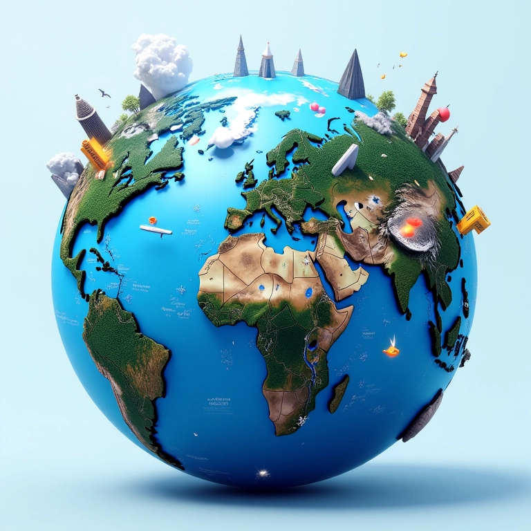 Globo terrestre com peças de quebra-cabeça faltando, simbolizando os desafios globais que a ONU enfrenta.