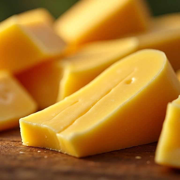 Goiabada cremosa no meio de uma fatia de bolo de fubá.