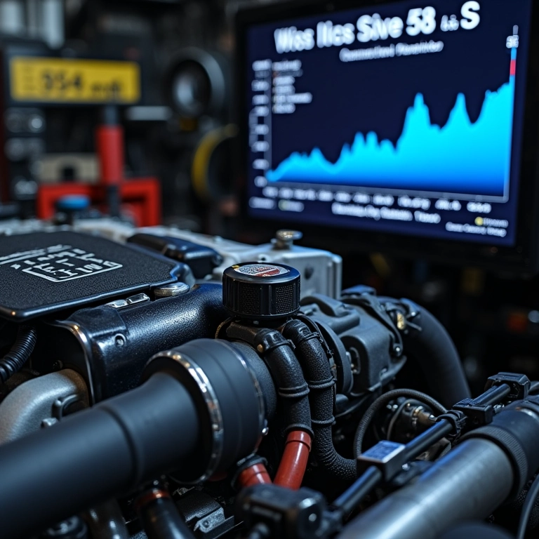 Gráfico demonstrando o aumento de potência e torque após instalação do intercooler.