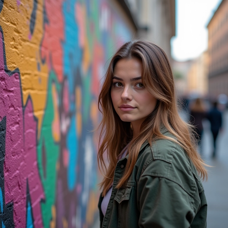 Grafiteira divulgando trabalho no Instagram.