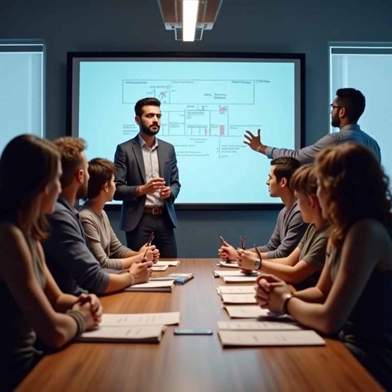 Grupo conduzindo brainstorm reverso para identificar problemas.