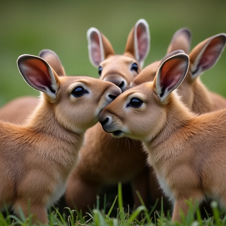 Grupo de capivaras interagindo socialmente.