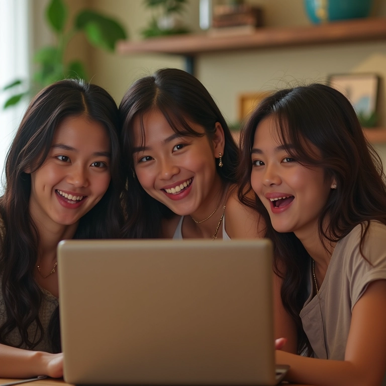 Grupo de K-pop interagindo com fãs online em um livestream.