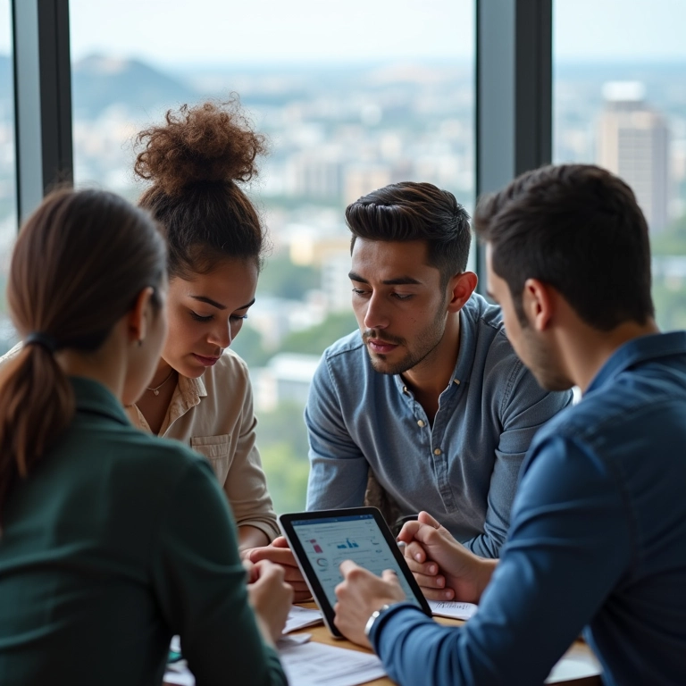 Grupo de pessoas escolhendo investimentos adequados.