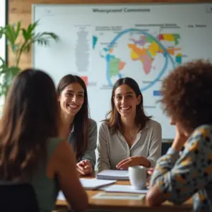 Ciclo de vida financeiro: Entenda as suas fases Grupo diverso de brasileiros planejando suas finanças e objetivos de vida.