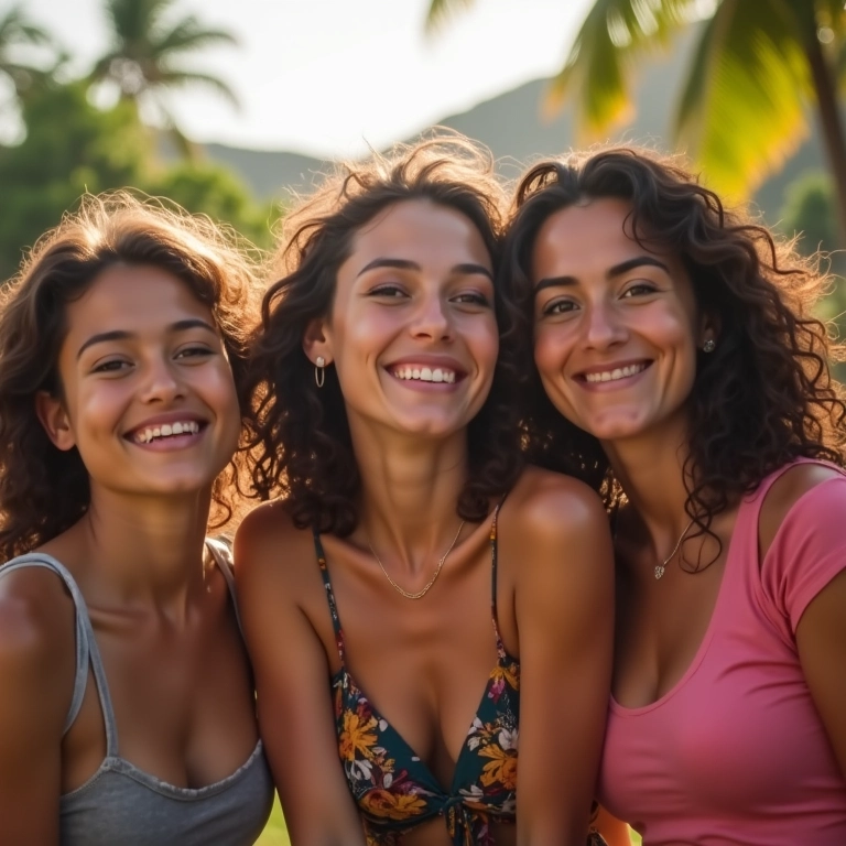 Grupo diverso participando de desafio viral divertido.