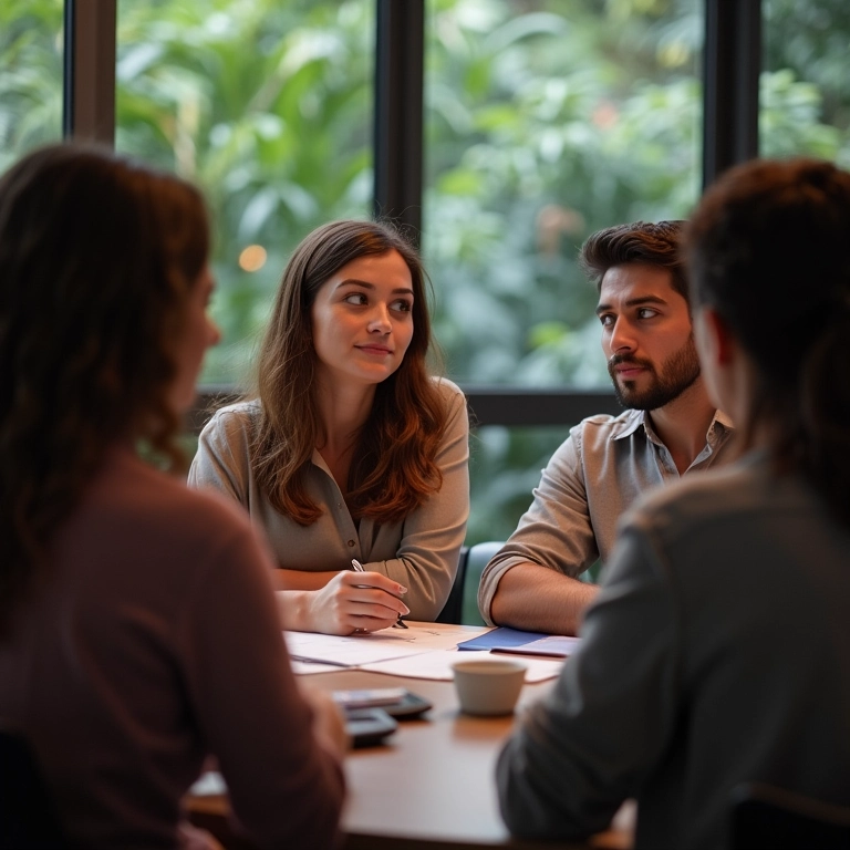 Grupo focal dando feedback sobre designs da marca.