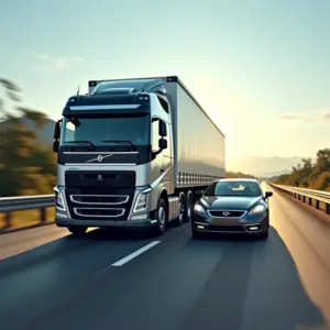 Guincho auxiliando carro quebrado na estrada.