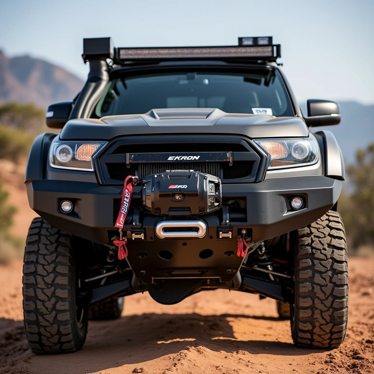 Guincho EKRON em veículo nacional.