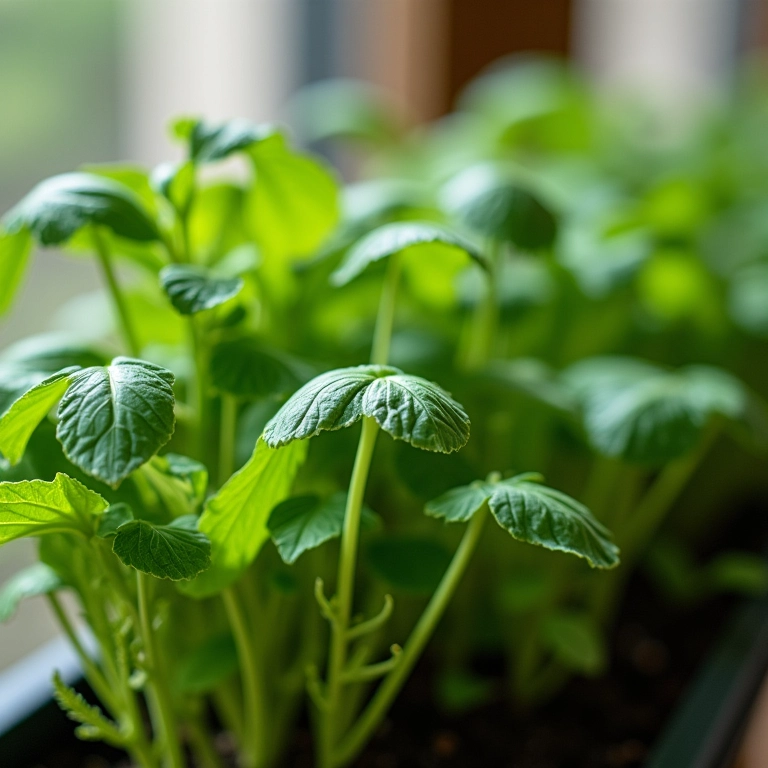 Horta vertical em casa com ervas frescas e prontas para colher.