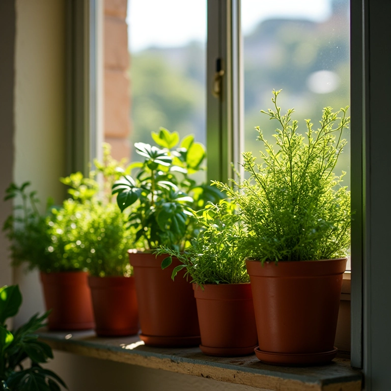 Horta vertical em varanda de apartamento pequeno.