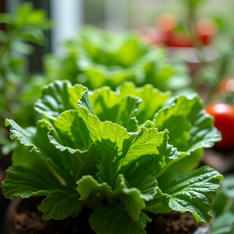 Hortaliças compactas em horta de apartamento.