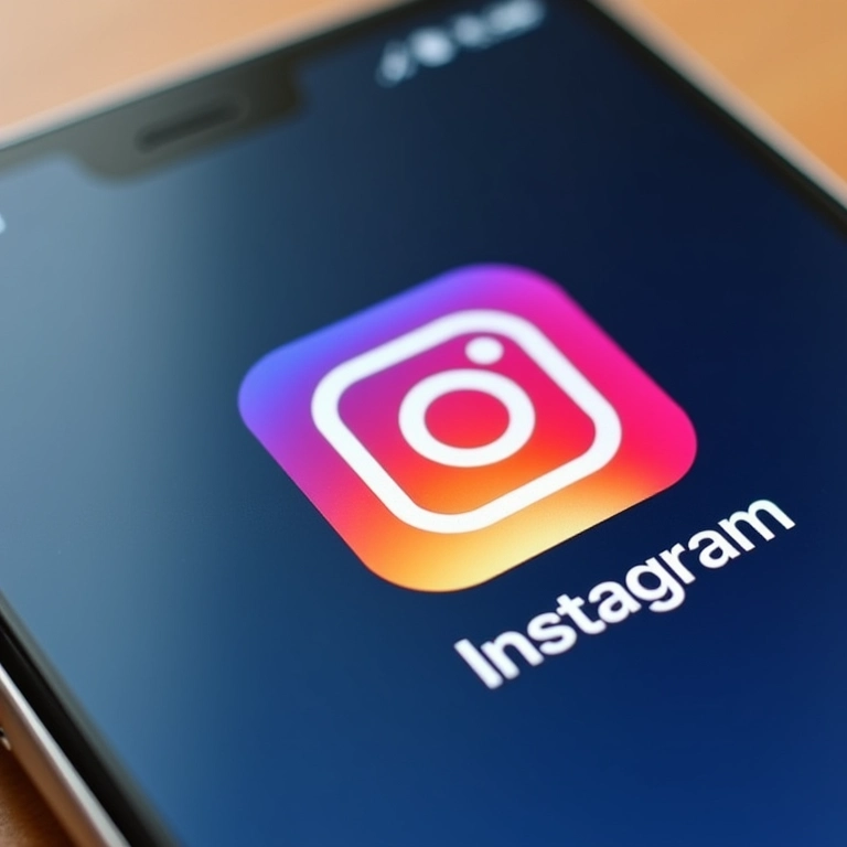 Ícone do Instagram em um smartphone Android.