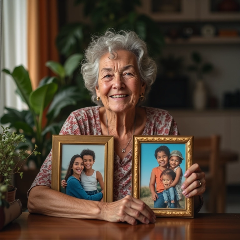 Idosa brasileira relaxando em casa, mantendo sua renda na aposentadoria.