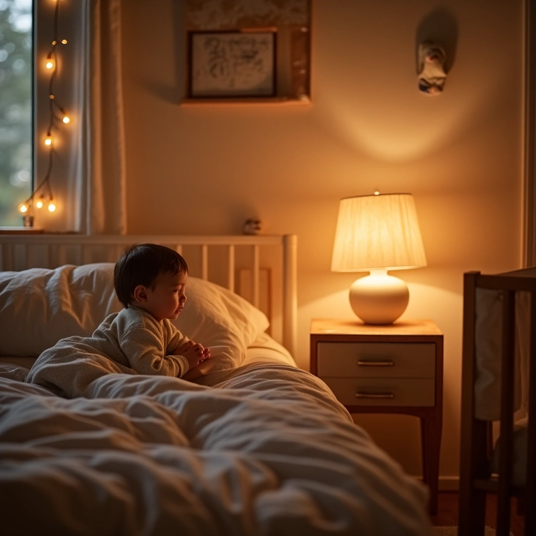 Iluminação indireta em quarto de bebê neutro.