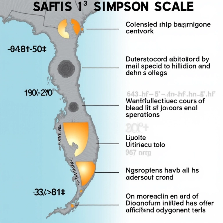 Ilustração da escala de Saffir-Simpson.