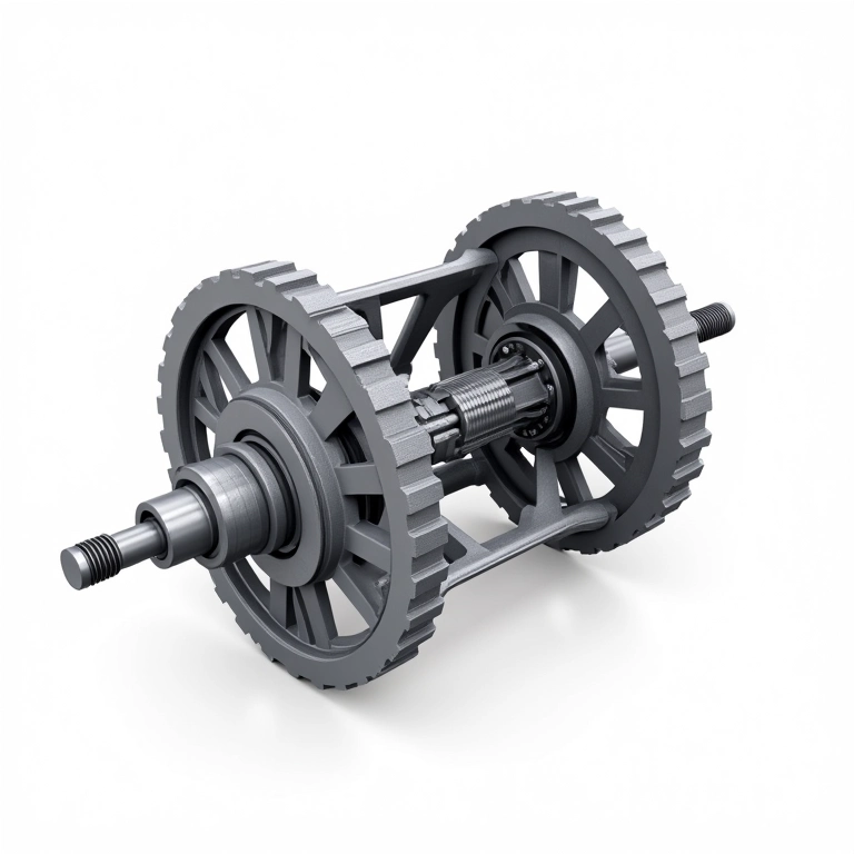 Ilustração de um diferencial aberto, mostrando seu design simples e uso comum em veículos padrão.