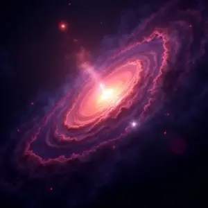Ilustração vibrante da expansão do universo impulsionada pela energia escura.