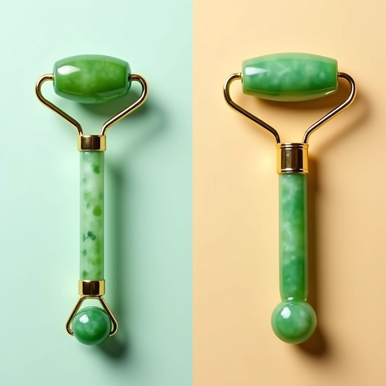 Imagem dividida: um lado 'mito' sobre jade roller, outro lado 'verdade'.