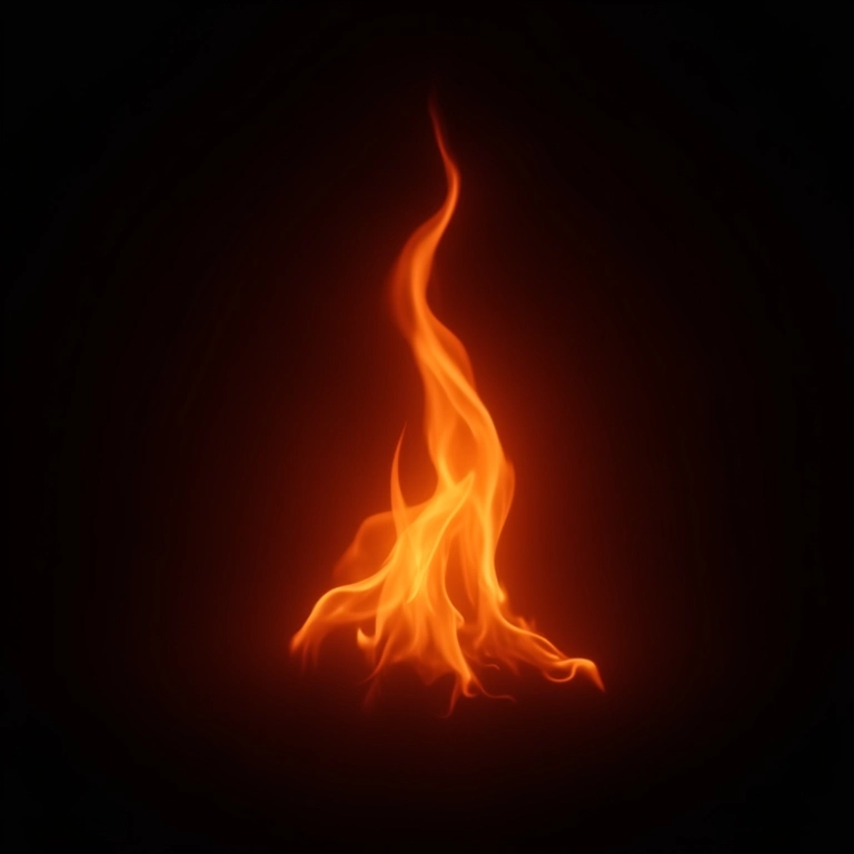 Imagem minimalista do fogo representando o amanhecer da humanidade.