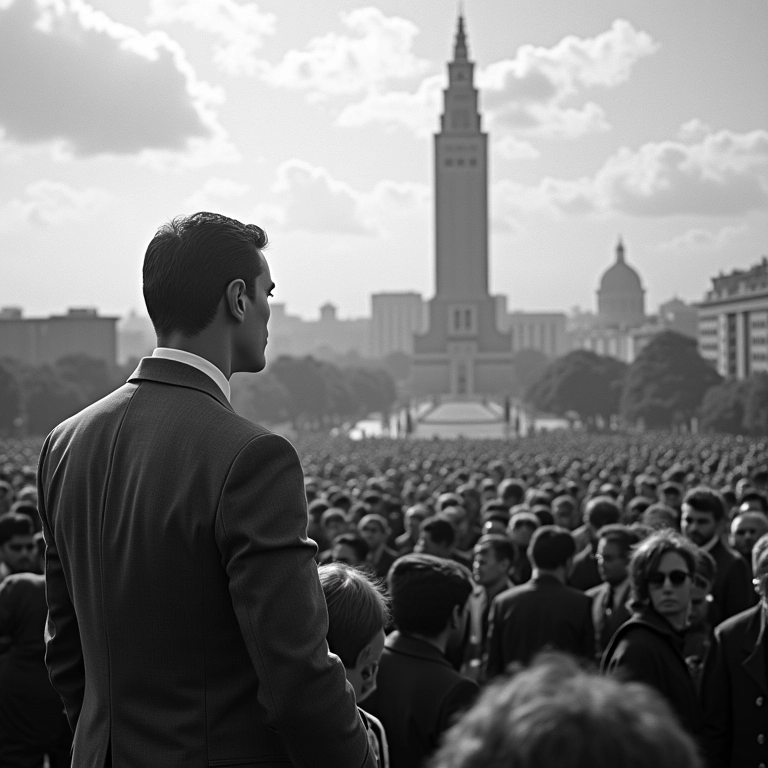 Inauguração de Brasília em 1960, com Juscelino Kubitschek.