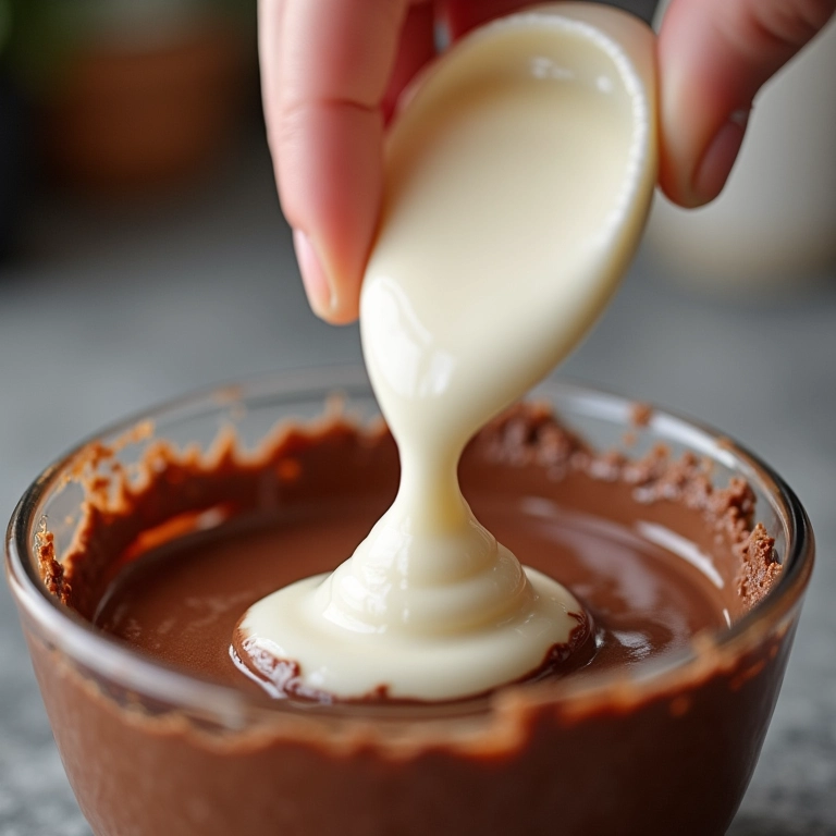 Incorpore as claras em neve delicadamente à mistura de chocolate para a mousse.