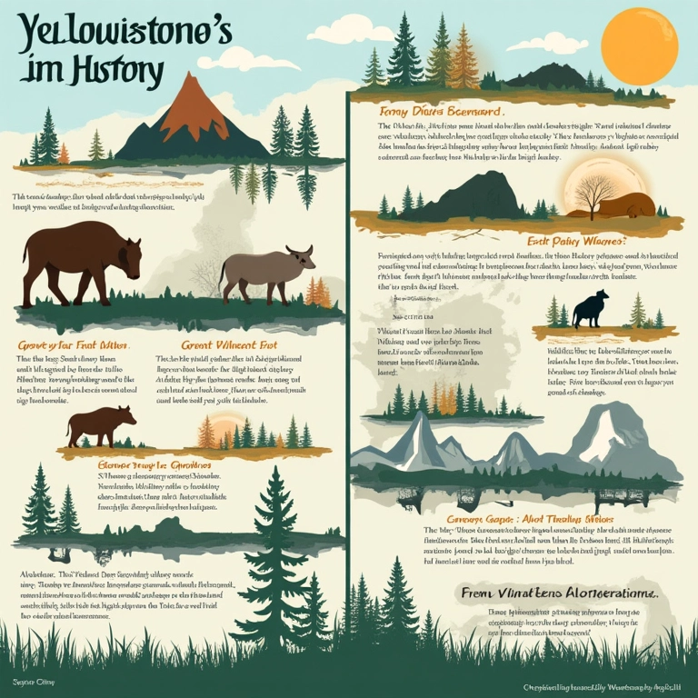 Infográfico da história de Yellowstone em detalhes.