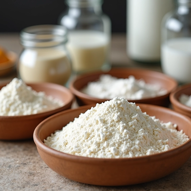 Ingredientes e farinhas sem glúten para cookies.