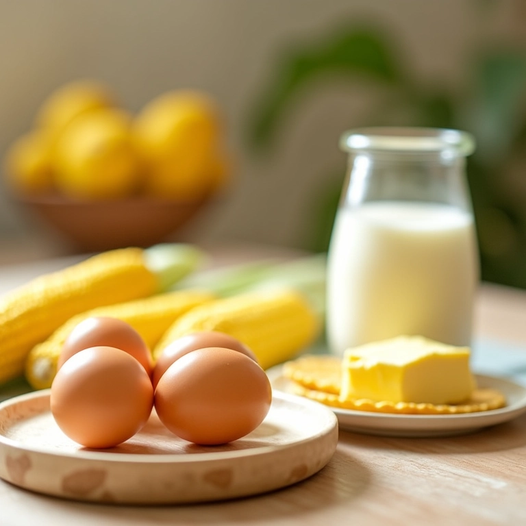 Ingredientes em temperatura ambiente.