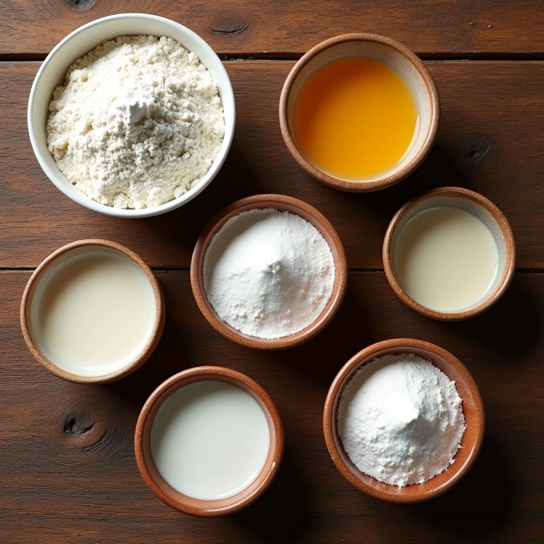 Ingredientes essenciais para fazer bolinho de chuva.