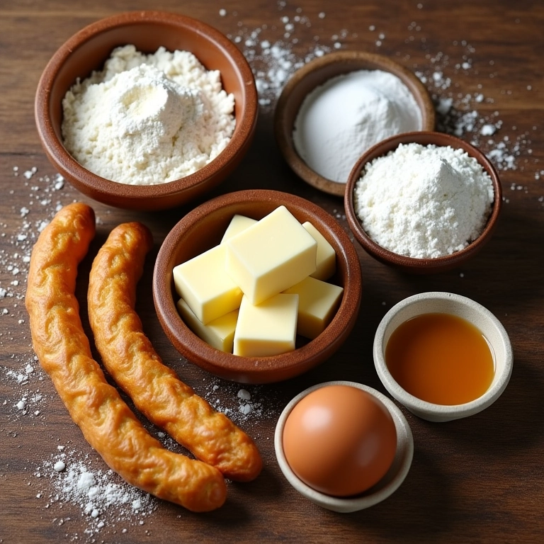 Ingredientes essenciais para fazer churros caseiros.
