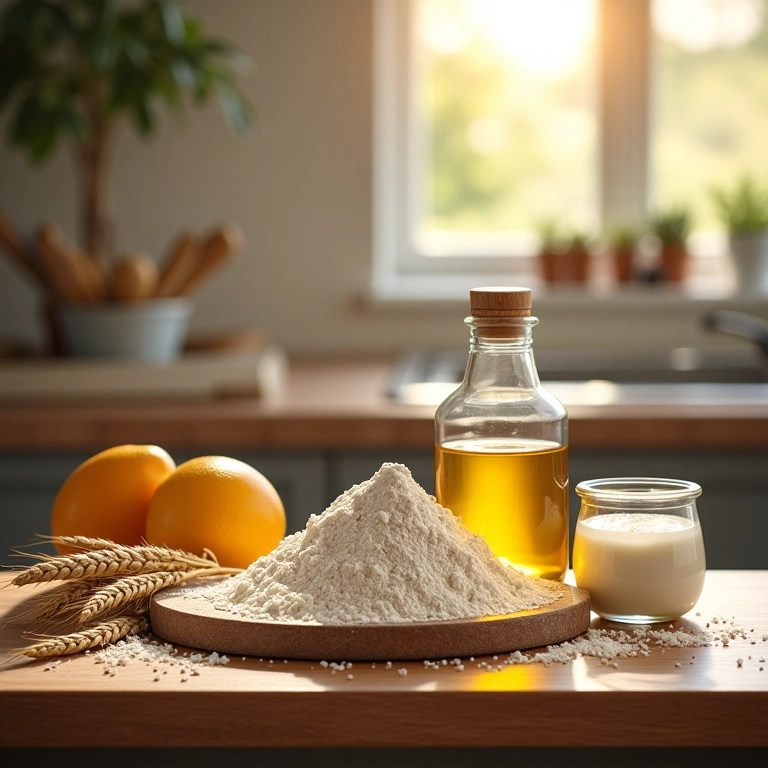 Ingredientes essenciais para fazer pão integral caseiro.