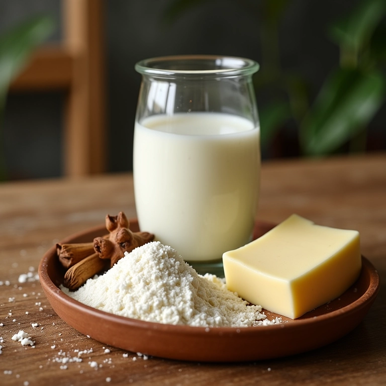 Ingredientes essenciais para um molho branco leve e saboroso.