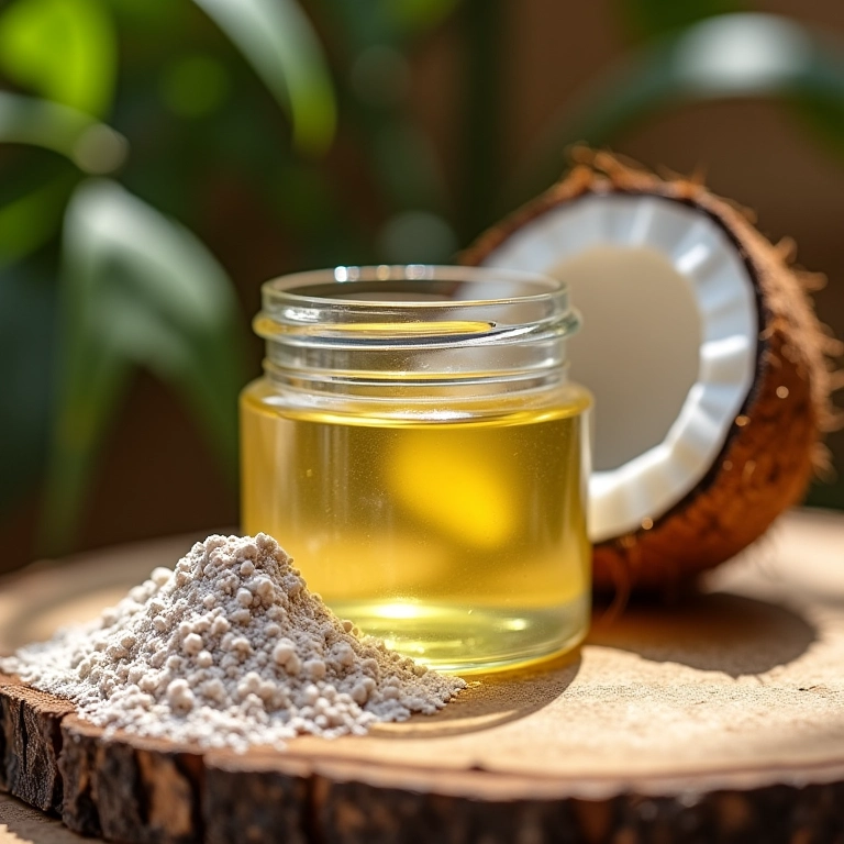 Ingredientes para iluminador corporal caseiro.