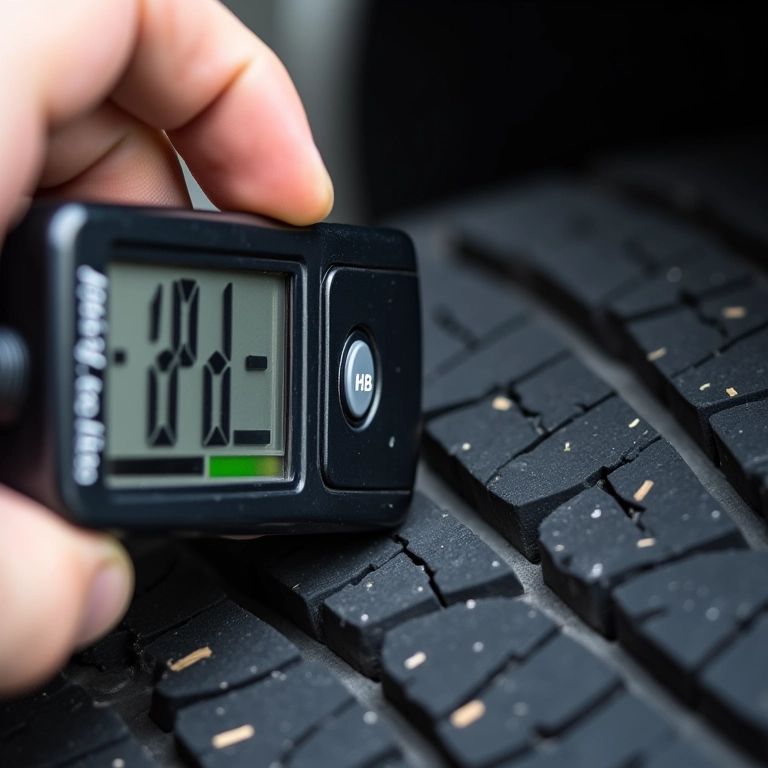 Inspeção do pneu para desgaste irregular.