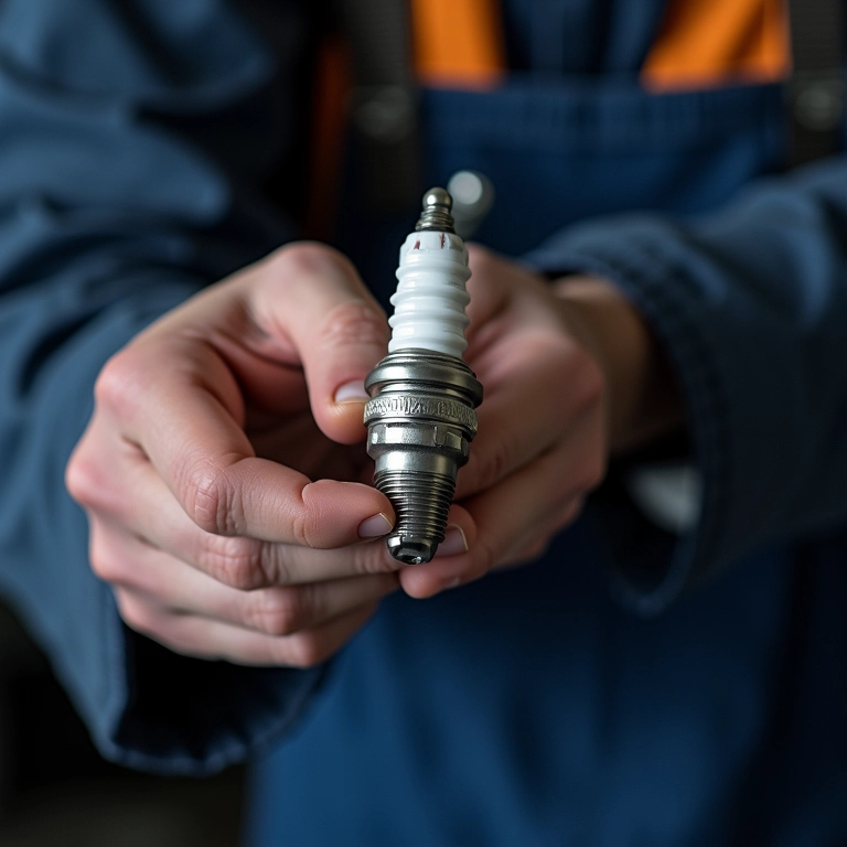 Inspeção e limpeza das velas de ignição durante a revisão.