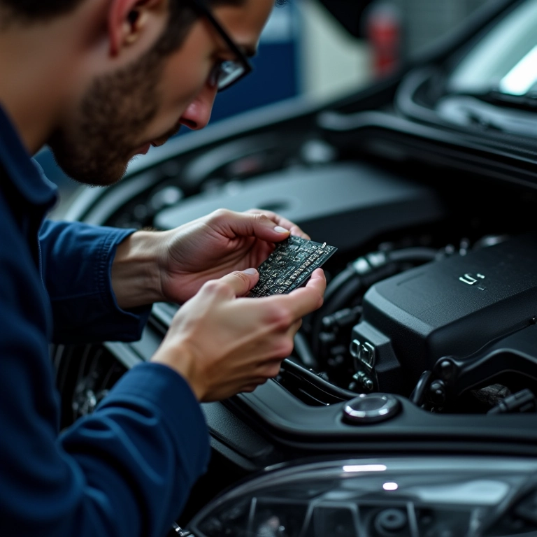 Instalação de chip de potência para otimizar o desempenho do carro.
