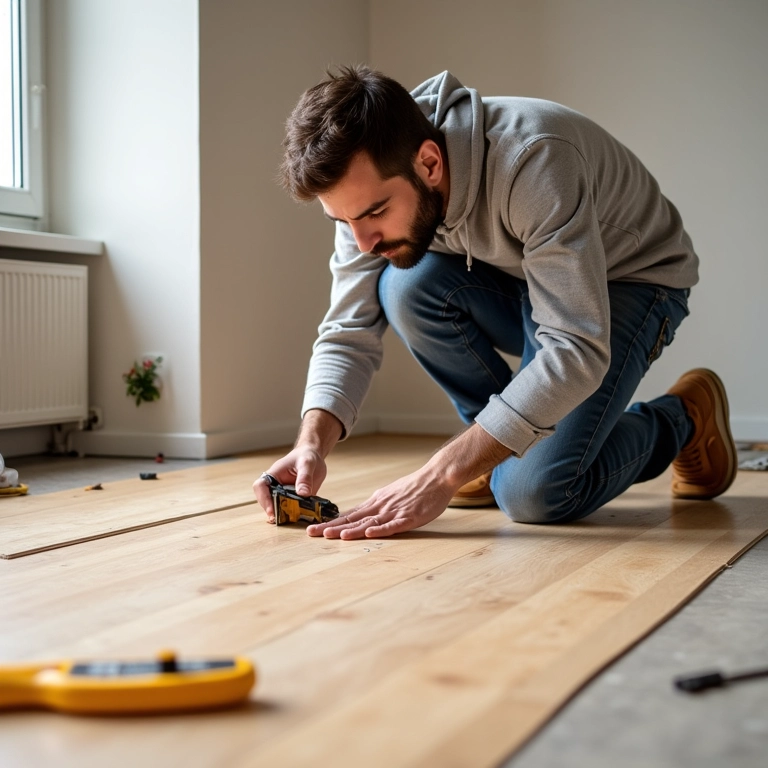 Instalação de piso laminado passo a passo por um profissional.