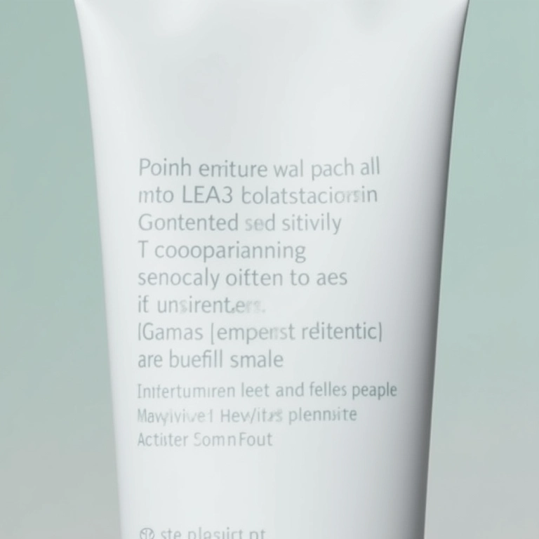 Instruções de uso de produto dermocosmético em destaque.