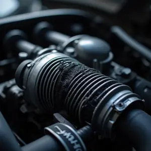 Intercooler: Para Que Serve e Como Melhora o Motor Turbo Intercooler instalado em motor turbo, foco na performance.