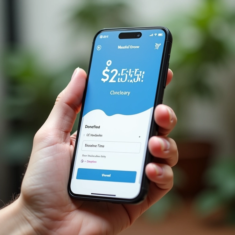Interface de plataforma de doação online em smartphone.